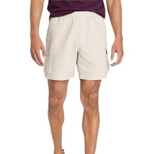 Goodfellow & Co Men's linen blend Relaxed Fit Cargo Shorts cream XL  NWT